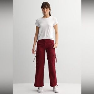 Project Indigo juniors Mid-Rise Wide Leg Cargo Pants